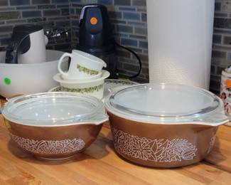 Like new. No flea bites. Lids are in exquisite condition. No chips. These bowls are amazing!
