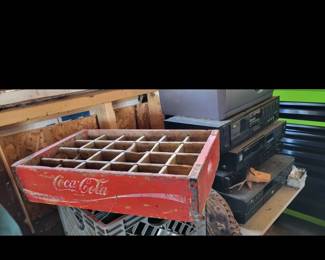One of two Coca-Cola crates