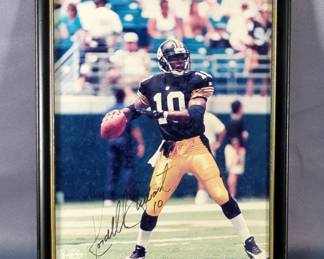 Kordell Stewart Pittsburgh Steelers Autographed Photo, Framed Under Glass, Approx 9" W x 11" T