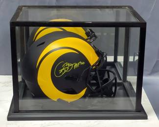 Isaac Bruce (HOF) Los Angeles Rams Autographed Helmet, Beckett COA Sticker, In Display Case