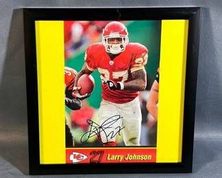 Larry Johnson Kansas City Chiefs Autographed Photo, 9" X 9"