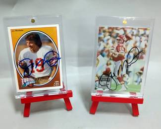 Joe Montana (HOF) Signed Collectors Cards With Display Easels, Qty 2