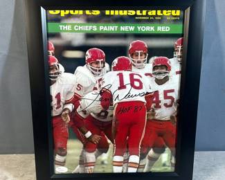 Len Dawson (HOF) Kansas City Chiefs Autographed Sports Illustrated Cover, JSA COA Sticker And COA Card, 16" X 13"