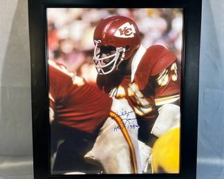 Willie Lanier (HOF) Kansas City Chiefs Autographed Photo, Main Line Autographics LLC COA Card, 23.5" X 19.5"