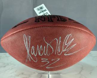 Marcus Allen (HOF) Kansas City Chiefs Autographed Football, On Display Stand