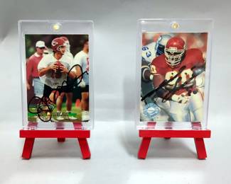 Neil Smith (Pro-Set Platinum Card) And Joe Montana (HOF) Signed Collectors Cards With Display Easels, Total Qty 2