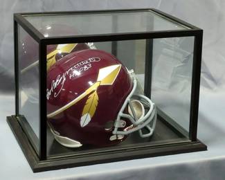 Bobby Mitchell (HOF) Washington Redskins Autographed Helmet, JSA COA And COA Sticker, In Display Case