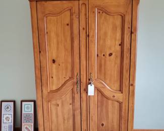 English Washed Pine Entertainment Armoire