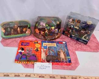 FIVE BOXED DISNEY ACTION FIGURES PLAYSETS
