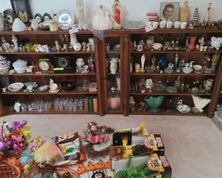 Antique glassware, and vases