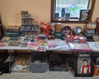 Collectable base ball card tins and more Elvis