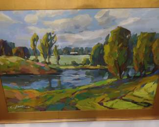 1H. 4'x34" oil on canvas British artist price $750 buy now $495