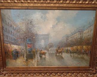 H. approx. 4'x3' Paris Street scene, French artist wholesale price $950.00 buy now $490.00