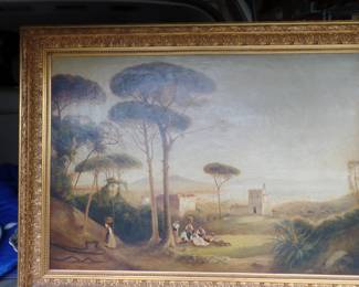 1V. antique oil painting ca. ? size approx. 4'x38" original antique painting price $1,850 buy now $900