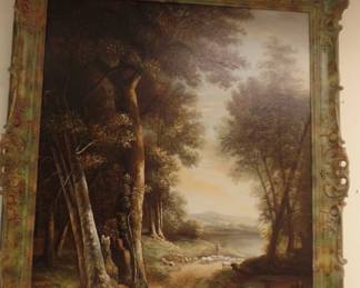 W. antique oil painting approx. size 40"x34" price $750 buy now $395