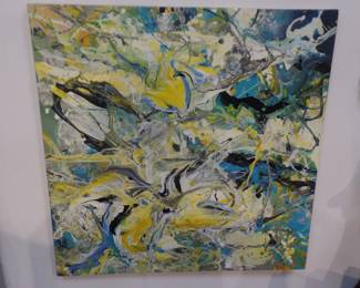 1B. 35"x35" German artist abstract price $1,300 buy now $595