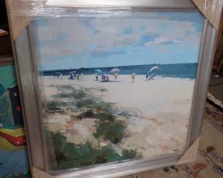 D. approx. 44"x44"  "Siesta Key summer day" original oil on canvas. list price $1,750.00 buy now $900 American artist