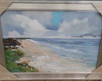 O. approx. size $'x 32" oil on canvas "Siesta Key" priced $700 buy now $495.00