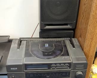 RCA Portable Stereo With Dual Tape Deck And CD Player With Speakers, Powers On