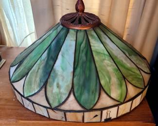 Antique Stained Glass Lamp Shade, 18" Diameter