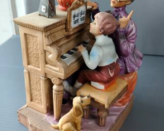 Lefton Figurines Including Man With Books (2482), Girl With Flower (KW2817), Piano Teacher (7424), ANRI Figurines, Qty 3, Yesterday's Child, Qty 1, And More, Total Qty 12
