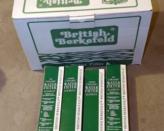 British Berkefeld Water Filter, Model SS, Includes Replacement Cartridges, Qty 4