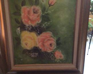 Oil painting on canvas "Roses" $75.00