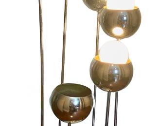 MID CENTURY 6 Globe Chrome Lamp approx 36 inches tall