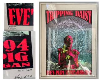 Framed Concert Poster Signed KOZIK number 237 of 500 by WACKYLAND