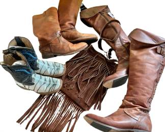 Vintage Hippie Fringed Bag and Boots