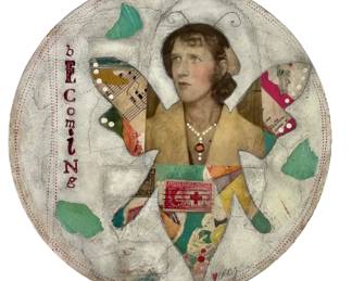 Canvas Collage , Artist Signed ‘dance by the light of the moon ‘ by Casey Rasmussen White 2014