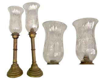 Antique Brass Set of Candelabra Late 1800s from Russia