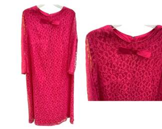 XL size LACE 60s Cocktail Dress