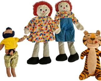 Mr T, Raggedy Ann and Andy and Tony the Tiger Vintage Dolls