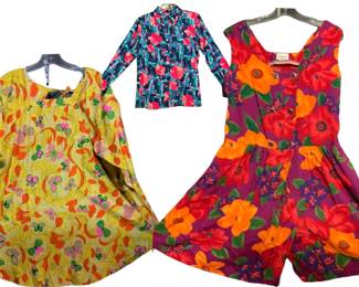 Groovy Romper, Psychedelic Printed Top and Flower Dagger Collar Top
