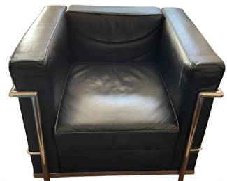 Chrome and Leather Mid Century Chair