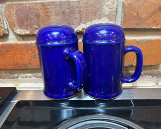 Royal blue salt and pepper shakers