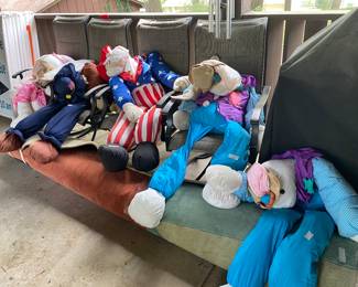 More stuff large people for all holidays - sitting on large rug - good condition 