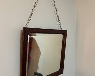 Beveled glass hanging mirror 