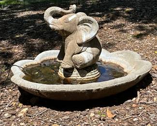 Elephant bird bath