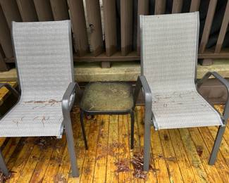 Outside table and two chairs