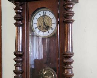 Antique walnut wall clock 