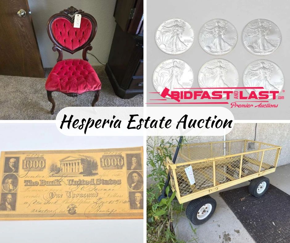 Hesperia Estate Auction 2024 starts on 4/11/2024