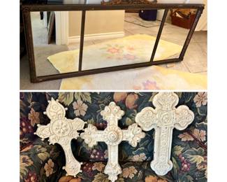 Antique Mirror (large) & Crosses