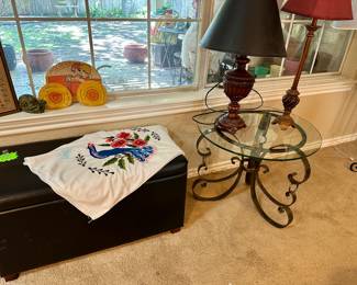 Storage Bench, End Table, Beautiful Pillowcases and other misc