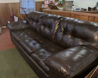 Newer Leather Couch with Pull Out Bed