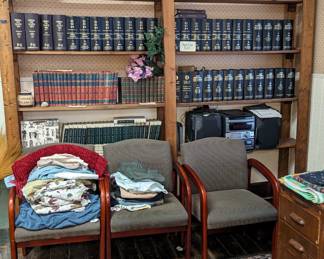 Book Cases - Office Chairs - Women's Cloth - Tax Books - Boom Box Radio - Plants