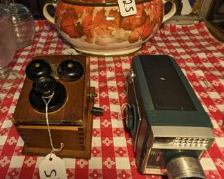 Nice Leaf Pattern Bowl, Vintage Video Camera