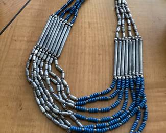 Check out this incredible sterling and beaded necklace