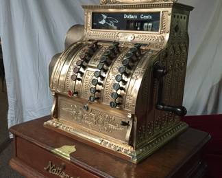 Antique turn of the century brass National Cash Register